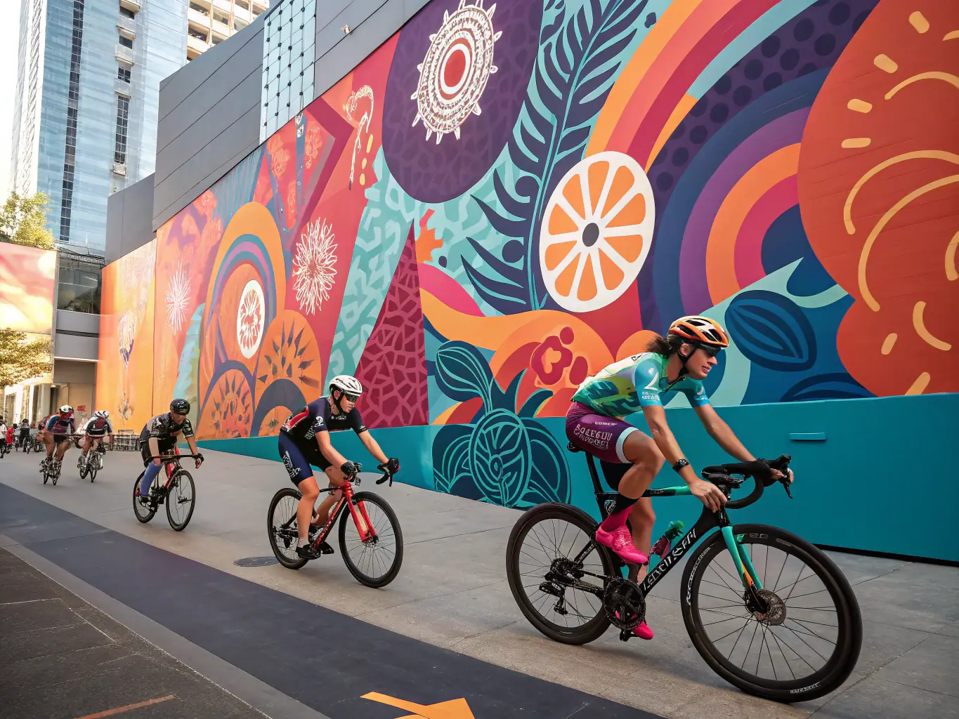 A vibrant image of a community event organized by VCSA VELO CLUB SANSAC ARPAJON, showcasing the social and inclusive atmosphere of the club.